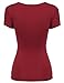 Zeagoo Womens Cross-front V Neck Ruched Cap Sleeve Blouse Wine Red X-Large