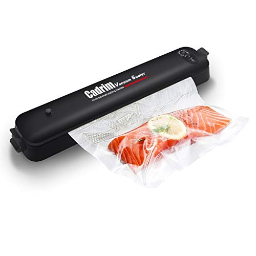 Cadrim Vacuum Sealer with Starter Kit, Automatic and Lightweight Food Sealing Machine for Food Saver and Sous Vide Cooking with 15 Starter Bags
