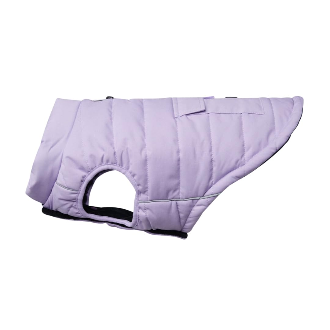 Spark Paws Dog Winter Jacket, Water-Resistant Coat, Warm Reflective Windproof Fleece-Interior, For Medium and Large Dog - Lilac - S