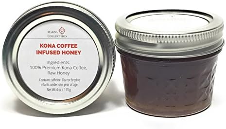 Kona Coffee Infused Raw Hawaiian Honey, 4oz