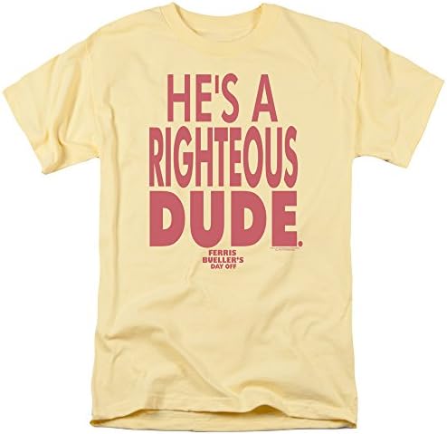 Ferris Bueller's Day Off Righteous Dude Mens Short Sleeve Shirt BANANA SM