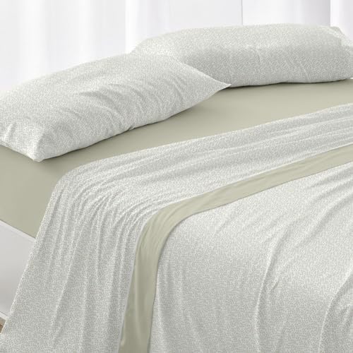Burrito Blanco | Velvelina® bed sheets | 105 cm bed (+ sizes available) | Design 007 | Moss colour (105 x 190/200 cm.)