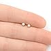 THEMONG Stud Earrings Opal Studs | 14k Gold Dipped 3mm Tiny White Round Fire Opals Studs Womens Stainless Steel Earring Pair Celebrity Approved