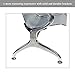 Peach Tree Airport Reception Waiting Room Chair for Garden Salon, Reception Room, Office, Barber Bench in Bank Hospital and Market (3 Seats, Silver)