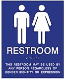 ADA Compliant Gender Neutral Restroom Wall Sign - 8x10