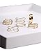 Cougar's Choice 6pcs Stack Rings Glod Plated Ring Knuckle Nail Ring Set
