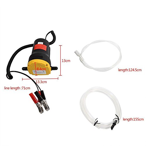 TOOGOO 12V 60W Oil/Crude Oil Fluid Sump Extractor Scavenge Exchange Transfer Pump Suction Transfer Pump + Tubes for Auto Car Boat Motorbike Truck RV ATV Jet