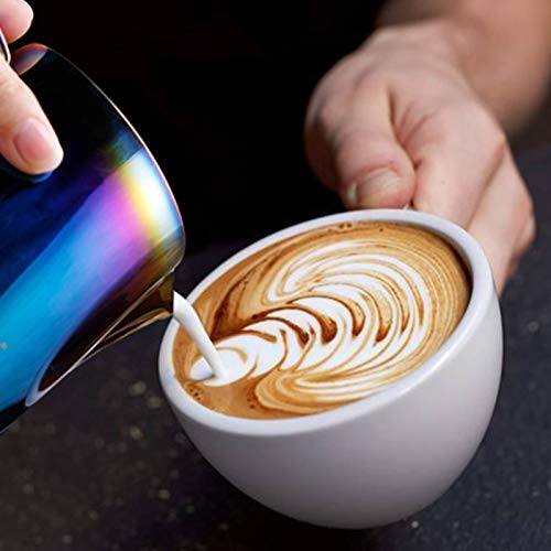 Espresso Accessories Milk Frother Cup - Stainless Steel Steaming Pitcher Coffee Foam Making Latte Art Froth Jug Small Creamer Pitcher Cappuccino 12 Oz Multicolor 350ml