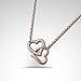Lelekiss Rose Gold Swarovski Crystal Interlocking Hearts Pendant Necklace for Women, 18''