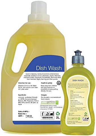 ecogenics Dish Wash - 2Ltr with 500ml Dispenser