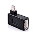 UCEC Micro USB 2.0 Micro Male to USB Female OTG Adapter, 90 Degree Black Host Adapter with Micro USB Power Charging for Samsung Galaxy S3 S4 S5 Note2 Note3 Cell Phone & Tablet