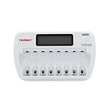 Tenergy TN162 8-Bay Smart LCD Battery Charger for Rechargeable AA/AAA NiMH/NiCd