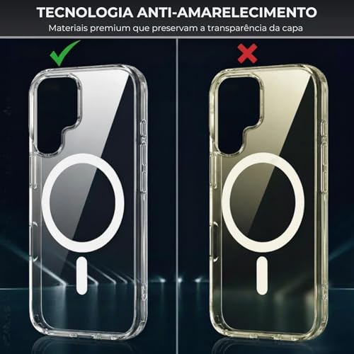 Capa para Samsung [Galaxy S25 FE] Capinha Slim Premium com [Proteção de Câmera] Magnetica Clear Case Transparente [Anti-Amarelamento], Compatível com MagSafe e Anti Impacto (6.7 Pol)