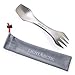 LightArctic Titanium Ultralight 3 in 1 Spork – Best For Camping Hiking and Backpacking, Multitool with Spoon Fork and Knife. Sturdy Personal Outdoor Travel Cutlery – With Protective Carrying Cloth Bag