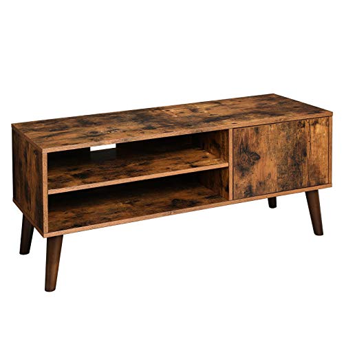 VASAGLE TV Stand, TV Cabinet for TVs up to 43 Inches, Mid-Century Modern TV Console Entertainment Center for Living Room, Bedroom, Lounge, Rustic Brown ULTV09BX