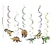 Zyduzsc Dinosaur-Party-Supplies-Birthday-Decorations 48 PCS Hanging Swirl (24 Dinosaurs 24 Spirals) Ceiling Decor Swirls for Kids Boys Girls