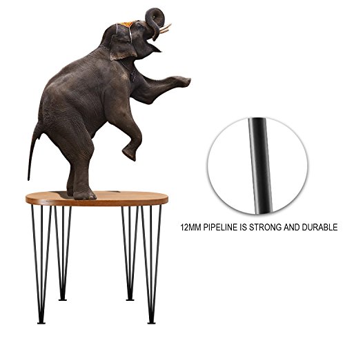 3S 28" Three-Rod Heavy Duty Hairpin Legs 1/2 Set of 4 Table Legs, Satin Black, Metal Legs, Screws Included