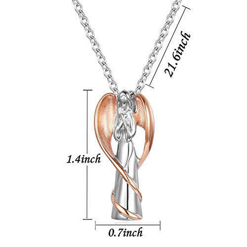 Gisunye Cremation Urn Necklace for Ashes Angel Wing Keepsake Locket