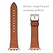 WFEAGL Compatible iWatch Band 42mm 44mm, Top Grain Leather Band with Gold Connector (The Same as Series 5/4/3 with Gold Aluminum Case in Color) for iWatch Series 5/4/3/2/1 (Brown Band+Rosegold Connector)