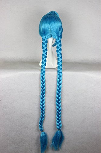 Kadiya Women Long Blue Braided Fashion Anime Synthetic Hair Cosplay Wig - Image 4