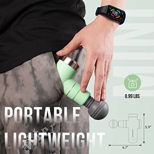 HAUSHOF Mini Massage Gun, Handheld Deep Tissue Percussion Muscle Massager Gun for Athletes, Ultra Small Portable Electric Therapy Gun for Back, Neck, Legs, Shoulder with Carry Bag, Gifts for Men Women