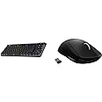Logitech G Pro X TKL Lightspeed Wireless Gaming Keyboard, Tactile + G Pro X Superlight Wireless Gaming Mouse Bundle - Black