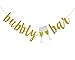 Fecedy Gold Glitter Bubbly Bar Banner and Goblet Sign For Bachelorette Engagement Wedding Party Decorations