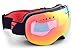 Lh Ski Goggles-OTG Spherical Frameless Goggles for Men Women Adult,Snowboard Eyewear Use Dual Uv Proof Lenses with Mirror Coating Anti-fog -Helmet Compatible with Extra Long Adjustable Strap[BLACK]