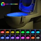 iBetterLife LED Toilet Night Lights Motion Activated with UV Sterilizer & Air Freshener, 16 Color Changing Motion Sensor Inside Toilet Bowl Seat Nightlight Target, Infrared Auto Detection Sensor Lamp