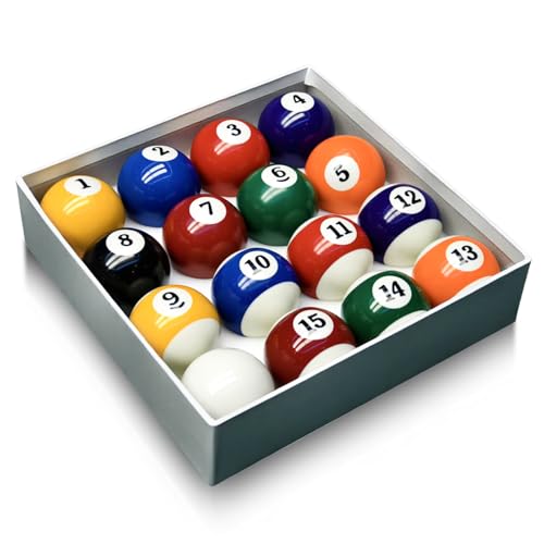 HMQQ 2-1/4 Inch Billiard Balls, 16-Piece Regulation Pool Ball Set