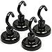 CMS MAGNETICS Best Magnetic Hooks 40 LB Holding Power in Black Color. for Home, Garage, Office & School - Fridges, Garage Tools, Business and School Lockers and Cubical Widgets and Gadgets - 4 Pack