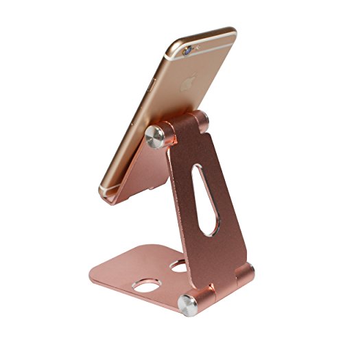 Multi-Angle Tablet Stand for iPAD And iPhone : Desktop Adjustable Cell Phone Table Video Game Stand Holder Dock for iPhone 7 6 Accessories, iPad and Tablets (4-10'') Universal Accessories Desk- Gold