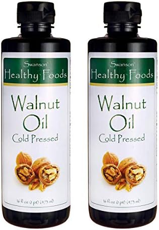 Swanson Walnut Oil Cold Pressed 16 Fl Ounce (1 Pt) (473 Ml) Liquid (2 Pack)