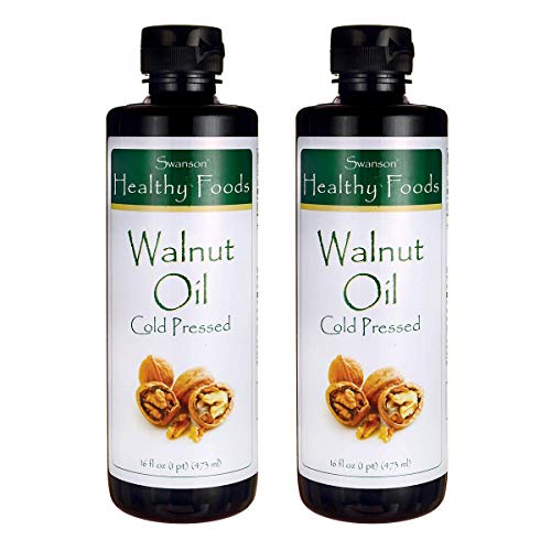 Swanson Walnut Oil Cold Pressed 16 Fl Ounce (1 Pt) (473 Ml) Liquid (2 Pack)