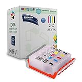 INKUTEN Premium Refillable Ink Cartridges for CLI-251 PGI-250 (5 Pack) with Smart Chips Resets Ink Level to Full MG6420 MG6620 MG5420 MG5422 MG5520 MG5620 IP7220 MX922 MX722