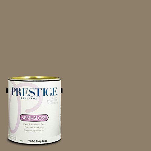 PRESTIGE Paints Interior Paint and Primer In One, 1-Gallon, Semi-Gloss, Comparable Match of Sherwin Williams* Quiver Tan*
