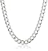 NYC Sterling Men's 7MM Solid Sterling Silver .925 Curb Link Chain Necklace, Made in Italy. (20 Inch)