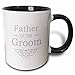 3dRose Father of The Groom in Silver Mug, 11 oz, Black