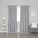 Best Home Fashion uMIXm Tulle Sheer Lace and Blackout 4 Piece Curtain Set – Antique Bronze Grommet Top – Dark Grey – 52