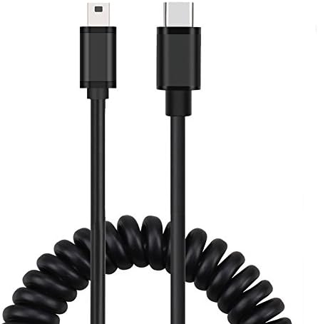 Spiral Coiled USB 3.1 Type-c Male to 2.0 Mini 5P Adapter Adaptor Cable (3.28ft)