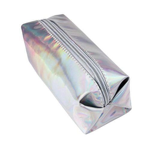 Clearance! Fashion Hologram Pencil Case Pen Holder Makeup Boxes Zipper Comestic Storage Bag (Silver) - Thumbnail 2