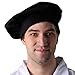 Making Believe Renaissance Black Beret for Men - Costume Accessory - Peasant Style - Military Costume Hats for Men - Adult 23-24