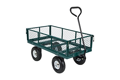 RuggedMade Steel Garden Cart Utility Wagon, 800 Pound Capacity, Removable Sides, 10" Wheels