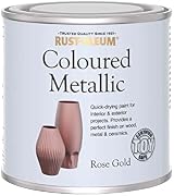 Rust-Oleum Metallic Rose Gold Brush Paint 250ml Water-Based Interior Exterior view 2