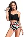 LALAVAVA Women's High Waisted Bikini Sets Flounce Bikini Crop Top Monokini Bathing Suits