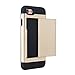 iPhone 7 Plus Case, Moonmini Card Holder Slim Fit Dual Layer Protection Wallet Card Slot Shockproof Bumper Cover for iPhone 7 Plus (2016) - Golden