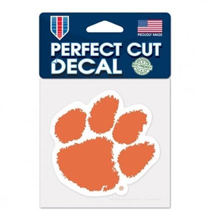 Clemson Tigers Paw Primary Logo Perfect Cut Decal 4 X 4 Colored