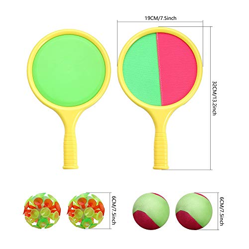 TOCO FREIDO (New Version) Toss and Catch Ball Set for Kids- Self Stick Paddle Game with 2 Rackets, 1 Plush Balls & 1 Adsorption Ball and 1 Gift Box for Children