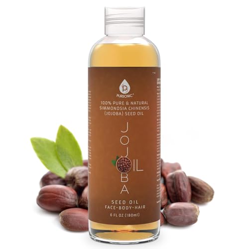 Pursonic 100% Cold Pressed Pure Golden Jojoba Oil for Dry Skin or Damaged Hair,…