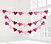 Moon Boat 3 Pieces Valentine's Day Love Hearts Banners - Red Pink Garland Ornaments - Wedding Party Decorations Supplies (Assembled)